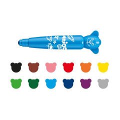 Carioca Teddy Jumbo Bebek Süper Yıkanabilir Keçeli Boya Kalemi 12li