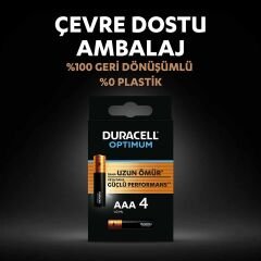 Duracell 4Lü Optimum AAA Kalem Pil