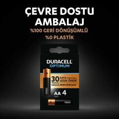 Duracell 4Lü Optimum AA Kalem Pil