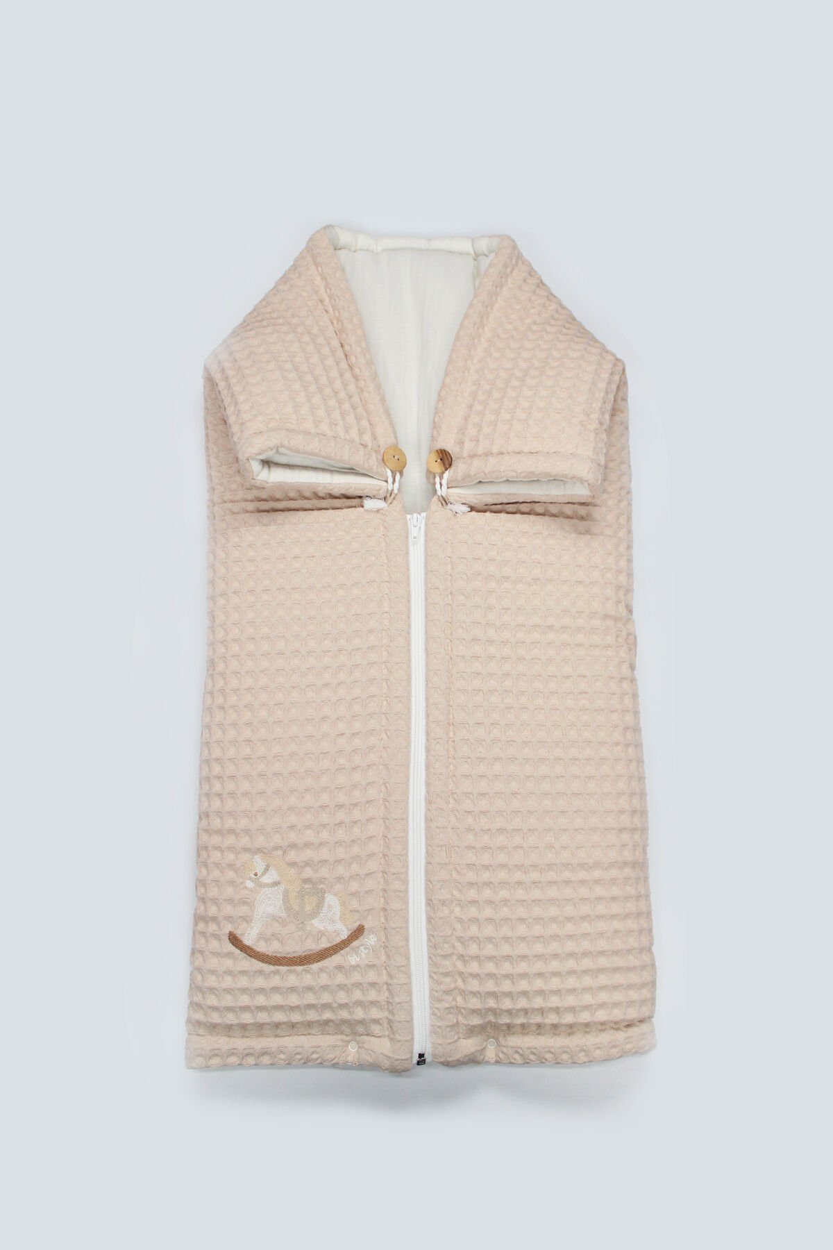 Bistyle Fermuarlı Natural Life Pike Battaniye Boy 70114 Bej