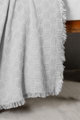 Kanz Bebek Waffle Müslin Nakışlı Pike Knz-021 Bubble Gri