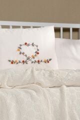 Kanz Bebek Waffle Müslin Nakışlı Pike Knz-021 Little Heart