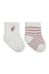 Bistyle Little Girl Penye Soket Çorap 2li 10139 Ekru Lila