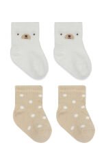 Bistyle So Bear Penye Soket Çorap 2li 10142 Ekru Bej