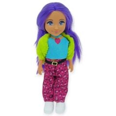 Ankiki Moda İkonu Bebek Figür 13 cm  - Mor Saçlı Hip-Hop Rüzgarı