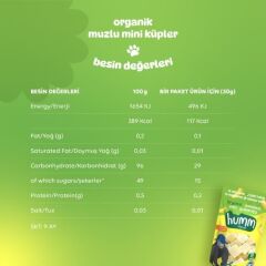 Humm Organik Muzlu Glutensiz Vegan Mini Küpler 30gr