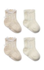 Bistyle Fiyonklu Penye Soket Çorap 2li 10149 Bej