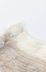 Bistyle Fiyonklu Penye Soket Çorap 2li 10149 Bej