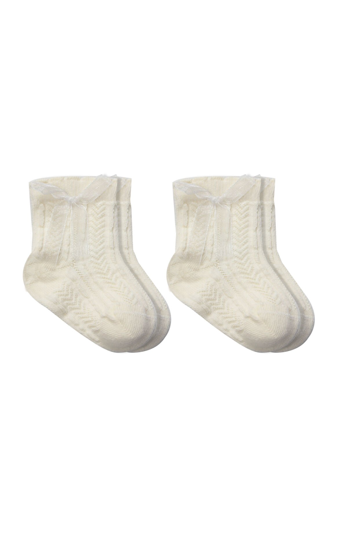 Bistyle Fiyonklu Penye Soket Çorap 2li 10150 Naturel