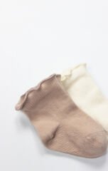 Bistyle Overlok Style Penye Soket Çorap 2li 10153 Kahve