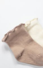 Bistyle Overlok Style Penye Soket Çorap 2li 10153 Kahve