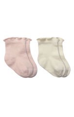 Bistyle Overlok Style Penye Soket Çorap 2li 10153 Pudra