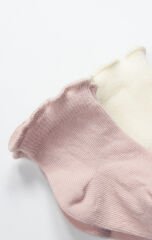 Bistyle Overlok Style Penye Soket Çorap 2li 10153 Pudra