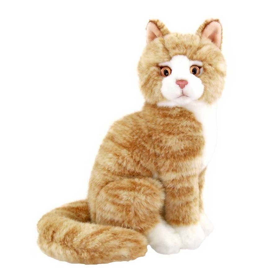 Oturan Bej Kedi 22 Cm.