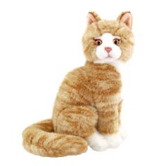 Oturan Bej Kedi 22 Cm.