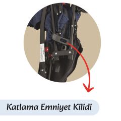 Dukaddo Tulipano Baston Bebek Arabası Lacivert