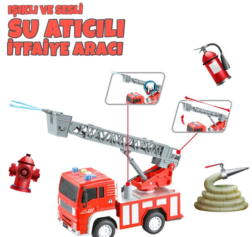 Gokidy Işıklı Ve Sesli Su Atıcı İtfaiye Aracı