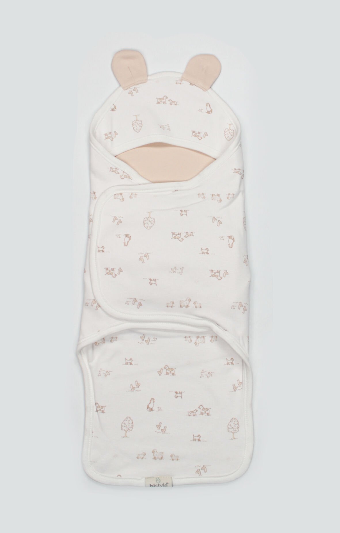 Bistyle Curly Lamb Bel Destekli Kundak 75111 Bej Mavi Ekru