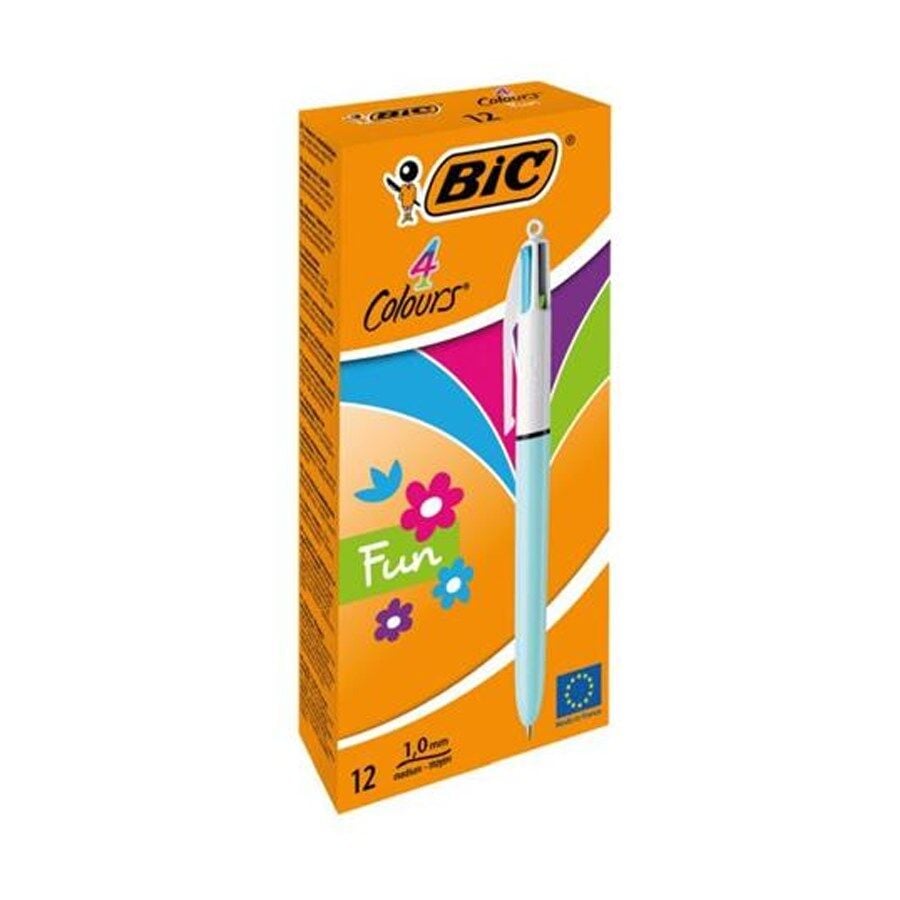 Bic 4 Colours Fun Gövde Mavi Tükenmez Kalem-tane-