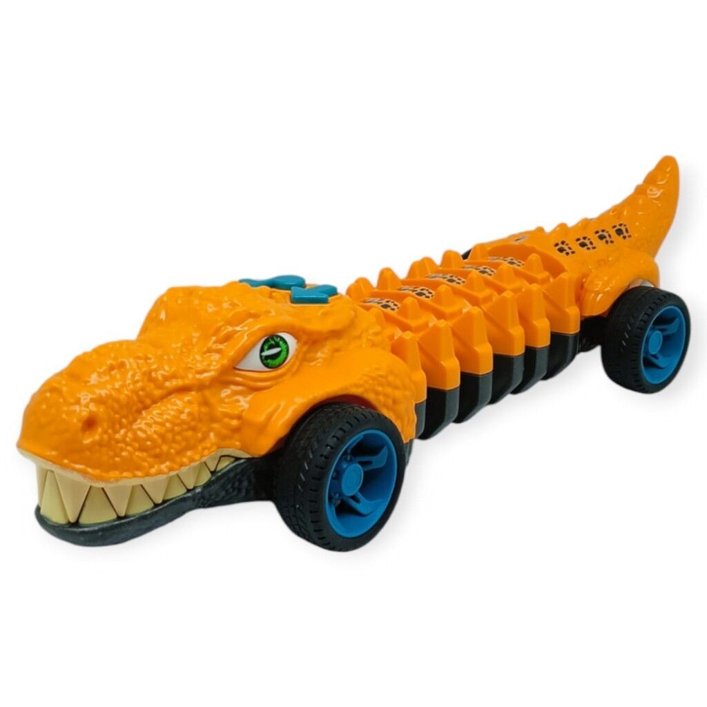 Timsah Araba - Otomatik Hareketli Sesli Işıklı 32 cm - Turuncu Timsah