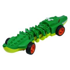 Timsah Araba - Otomatik Hareketli Sesli Işıklı 32 cm - Yeşil Gerçekçi Timsah