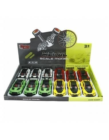 3671C - Ç/B SPOR ARABA METAL 1:36 12Lİ