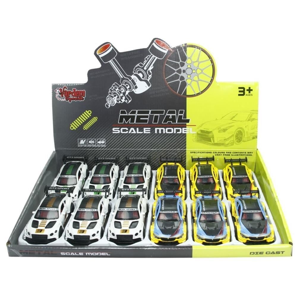3672C - Ç/B SPOR ARABA METAL 1:36 12Lİ
