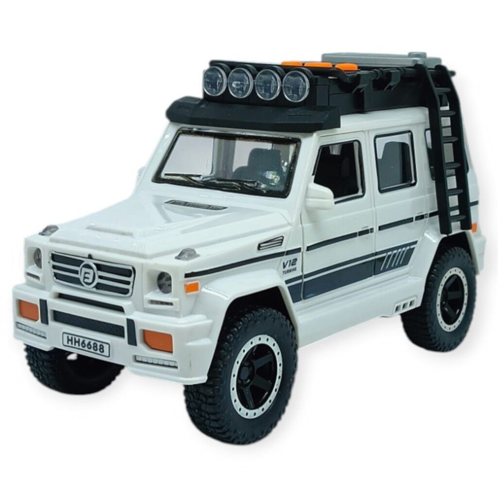 Sesli Işıklı Metal Off- Road Araba 16 cm - D700-04 - Beyaz