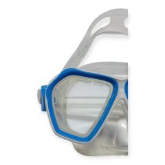 Tempered Camlı Premium Silikon Dalış Maskesi ve Snorkel Yetişkin - Mavi