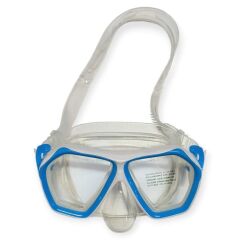 Tempered Camlı Premium Silikon Dalış Maskesi ve Snorkel Yetişkin - Mavi