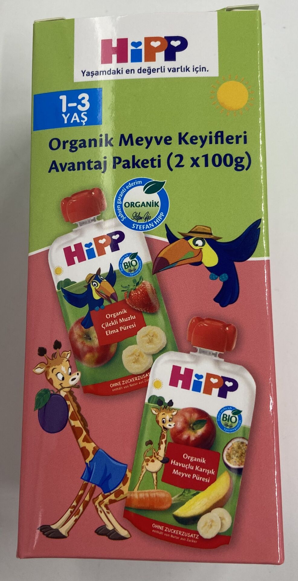Hipp Organik Meyve Keyifleri Avantaj Paketi 2x100 Gr Pembe