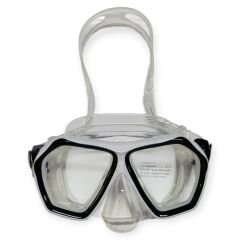Tempered Camlı Premium Silikon Dalış Maskesi ve Snorkel Yetişkin - Siyah
