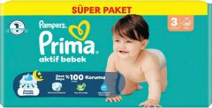 Prima Aktif Bebek Süper Paket Bebek Bezi 3 Beden 58 Adet