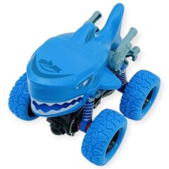 Köpek Balığı Sürtmeli Mekanik Monster Araba Mavi 12 cm