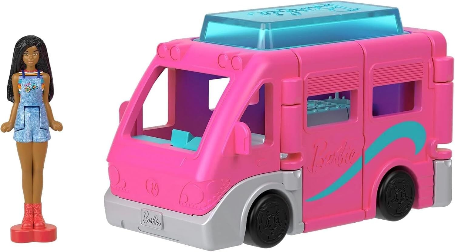 BarbieLand bebek ve araç seti, 4 cm bebek ile renk değiştiren havuzuyla Rüya Karavanı(Kopya)