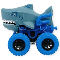 Köpek Balığı Sürtmeli Mekanik Monster Araba Gri 12 cm