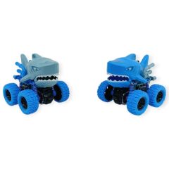 2'li Set Köpek Balığı Sürtmeli Mekanik Monster Araba 12 cm