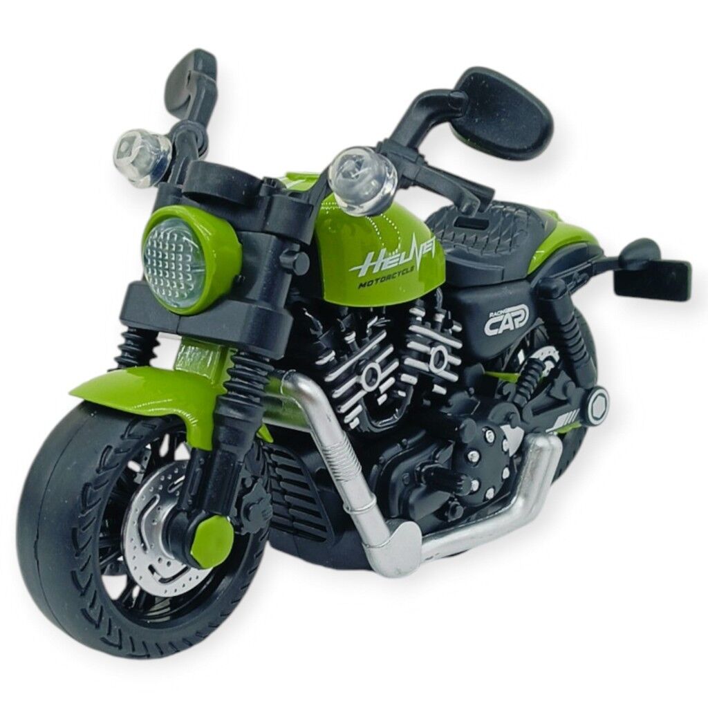 Sürtmeli Işıklı Sesli Chopper Motor Yeşil 15cm