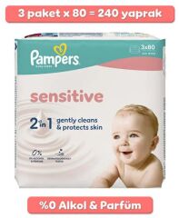 Prima Sensitive Islak Havlu Mendil 3'lü 240 Yaprak