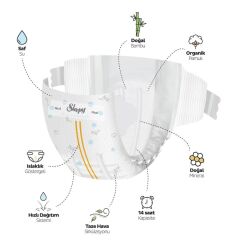 Sleepy Bio Natural Premium Plus Airbag Comfort Bebek Bezi 1 Beden 64 Adet