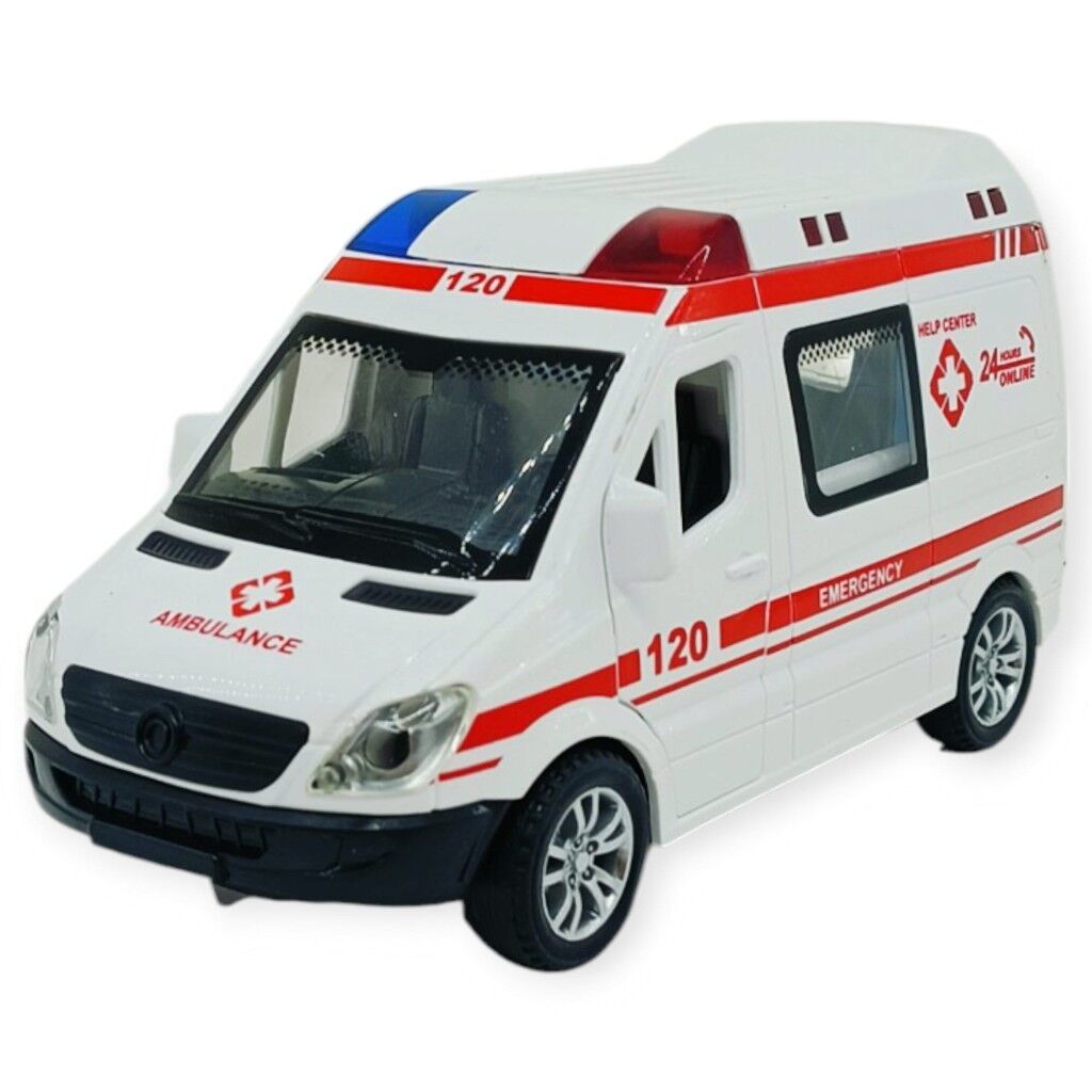 Ambulans Arabası Işıklı Sesli Sürtmeli Plastik 15cm