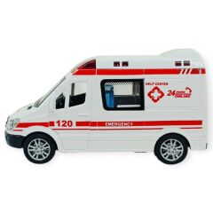 Ambulans Arabası Işıklı Sesli Sürtmeli Plastik 15cm