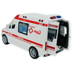 Ambulans Arabası Işıklı Sesli Sürtmeli Plastik 15cm