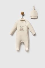 Moi Noi My Bear Şapkalı Tulum MNB1296 Ekru