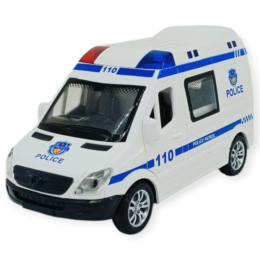 Polis Arabası Işıklı Sesli Sürtmeli Plastik 15cm