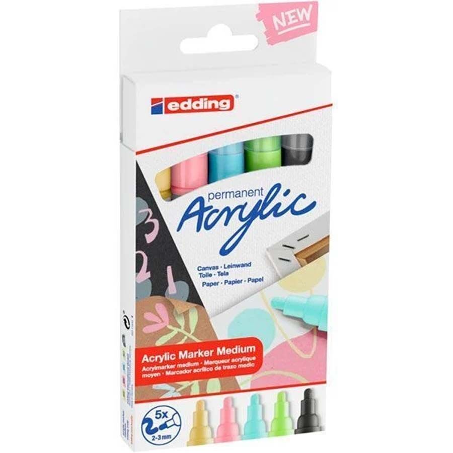 Edding Permanent Akrilik Kalem Seti 5 Li Pastel