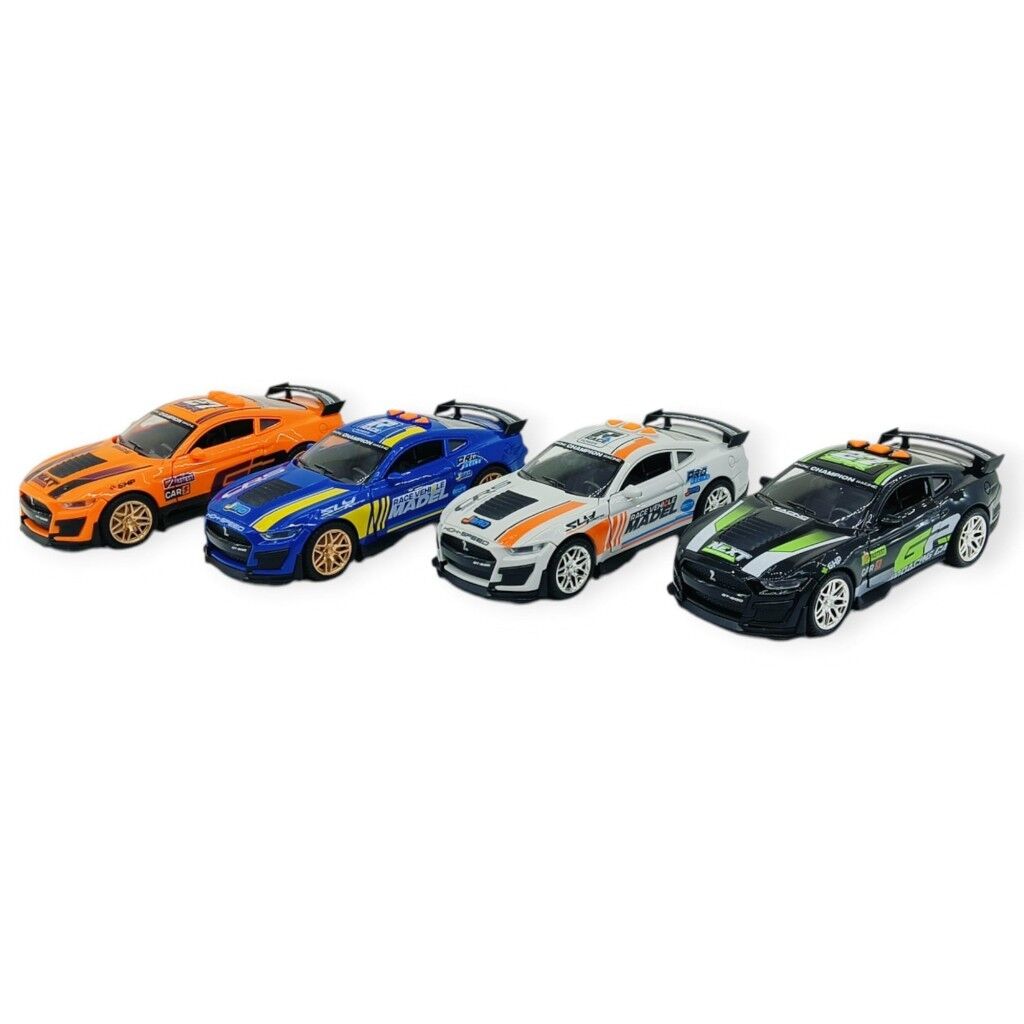 4’Lü Set Spor Araba GT-500 Sürtmeli Işıklı Sesli Plastik 18cm