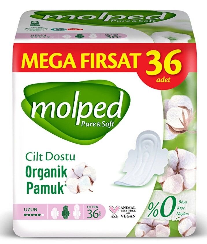Molped Pure & Soft Mega Uzun Hijyenik Ped 36'lı
