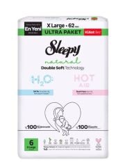Sleepy Natural Double Soft Külot Bez Ultra Paket 6 Beden 62 Adet