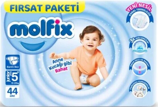Molfix Bebek Bezi Fırsat Paketi 5+ Beden 13-20 Kg 44 Adet